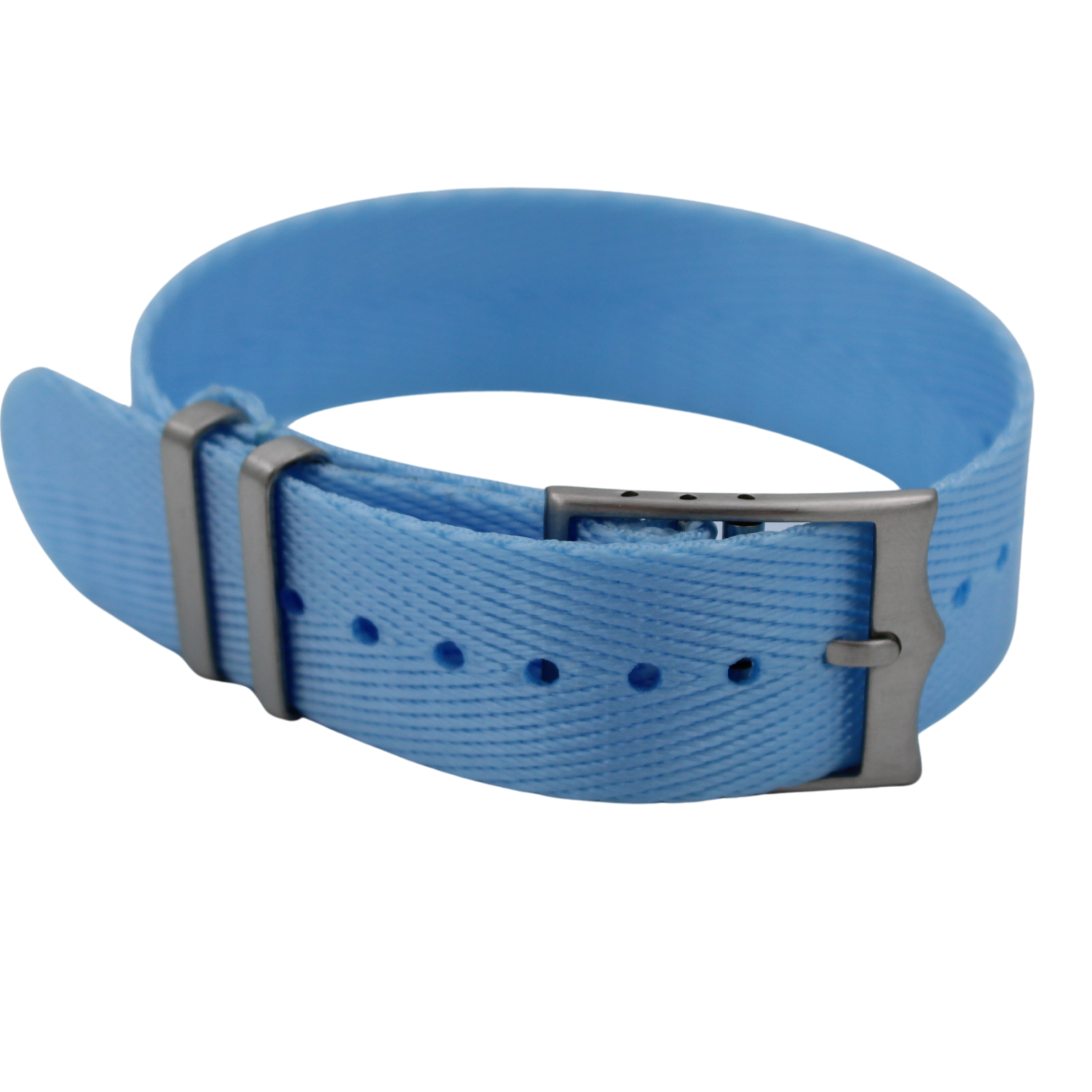 Nato-bälte fiskbensmönster - Ljusblå