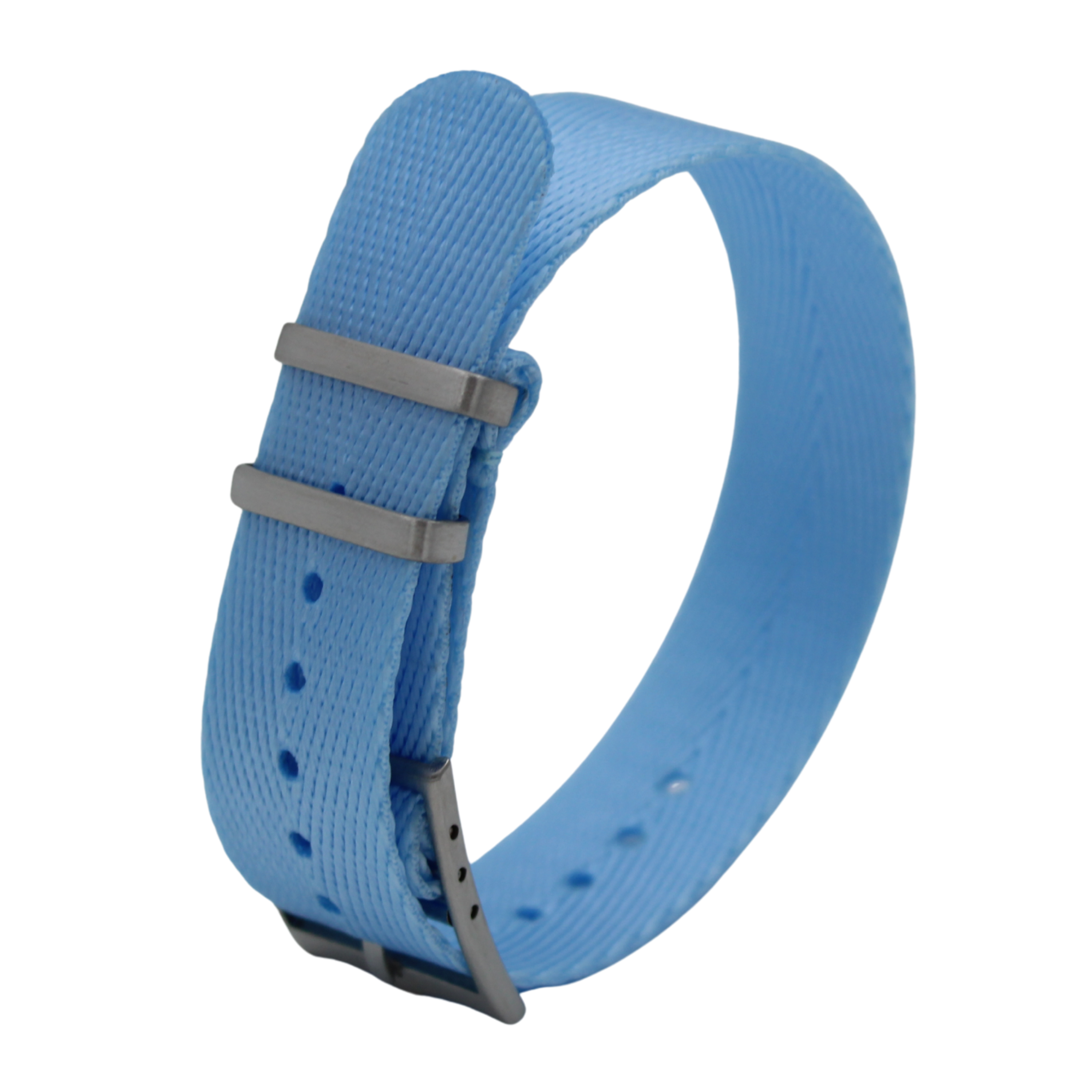 Nato-bälte fiskbensmönster - Ljusblå