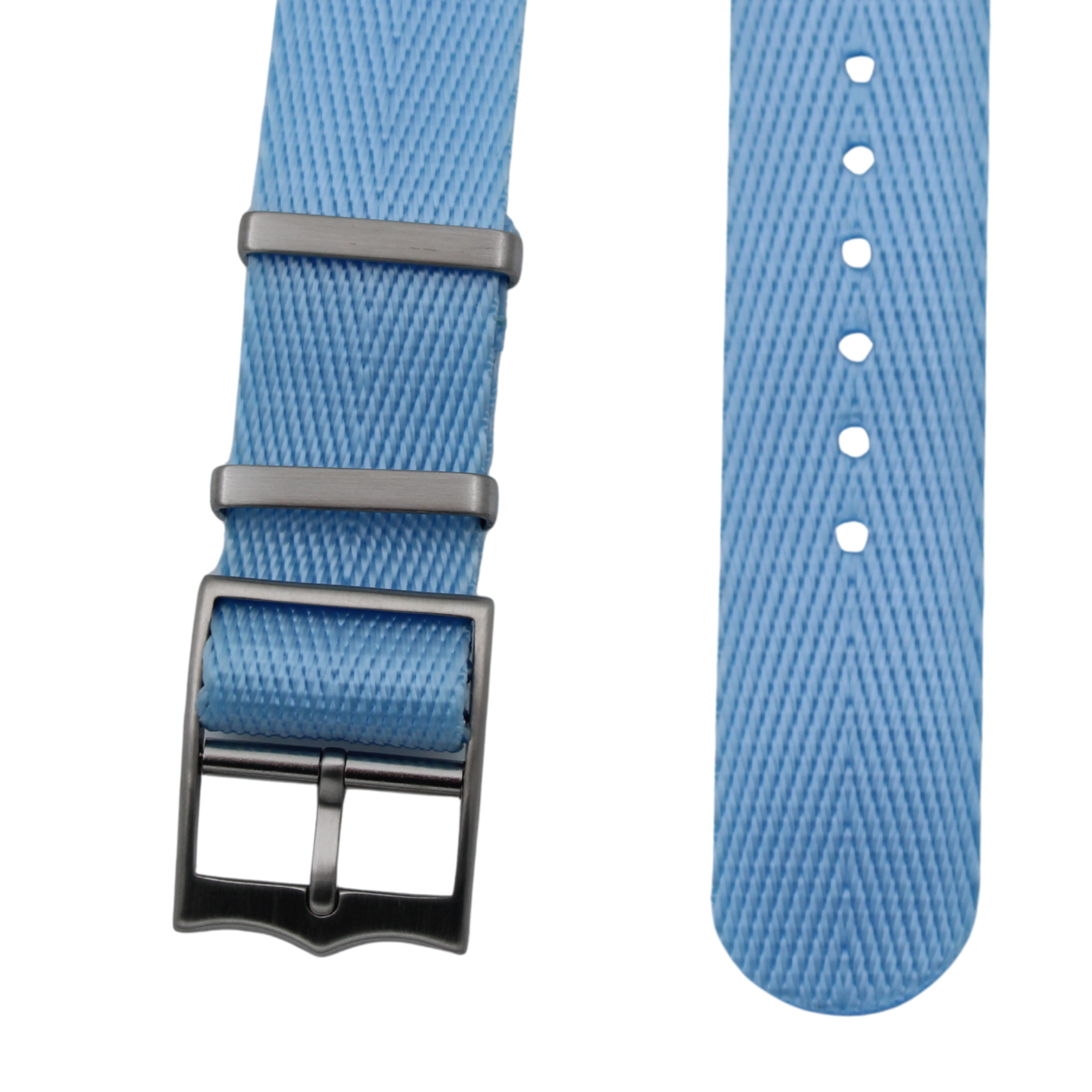 Nato-bälte fiskbensmönster - Ljusblå