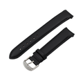 Helsvart matt böjt svart läderarmband