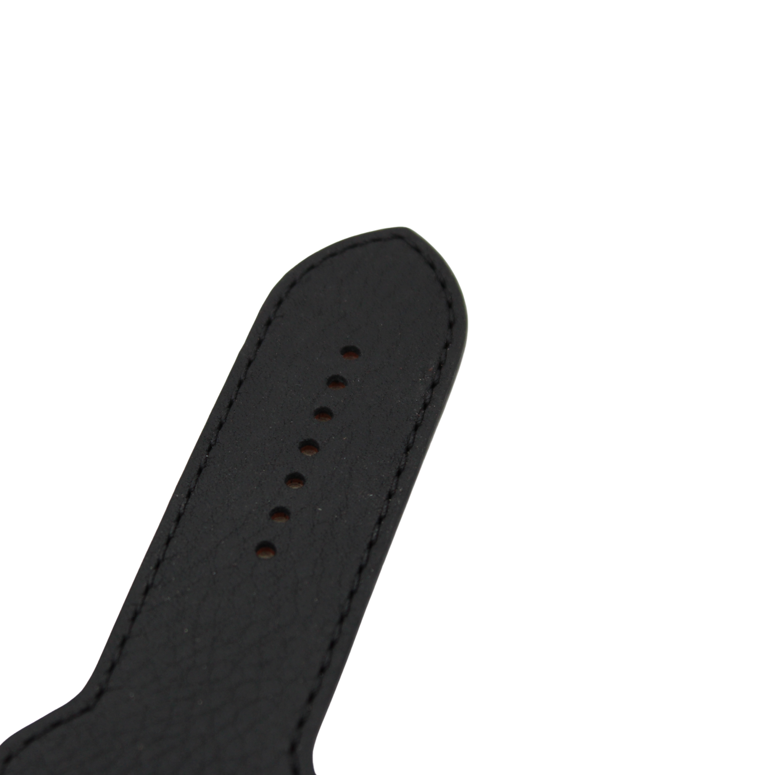 Läderrem i läder – 45 mm svart buffelgrain med utbytbara fästen