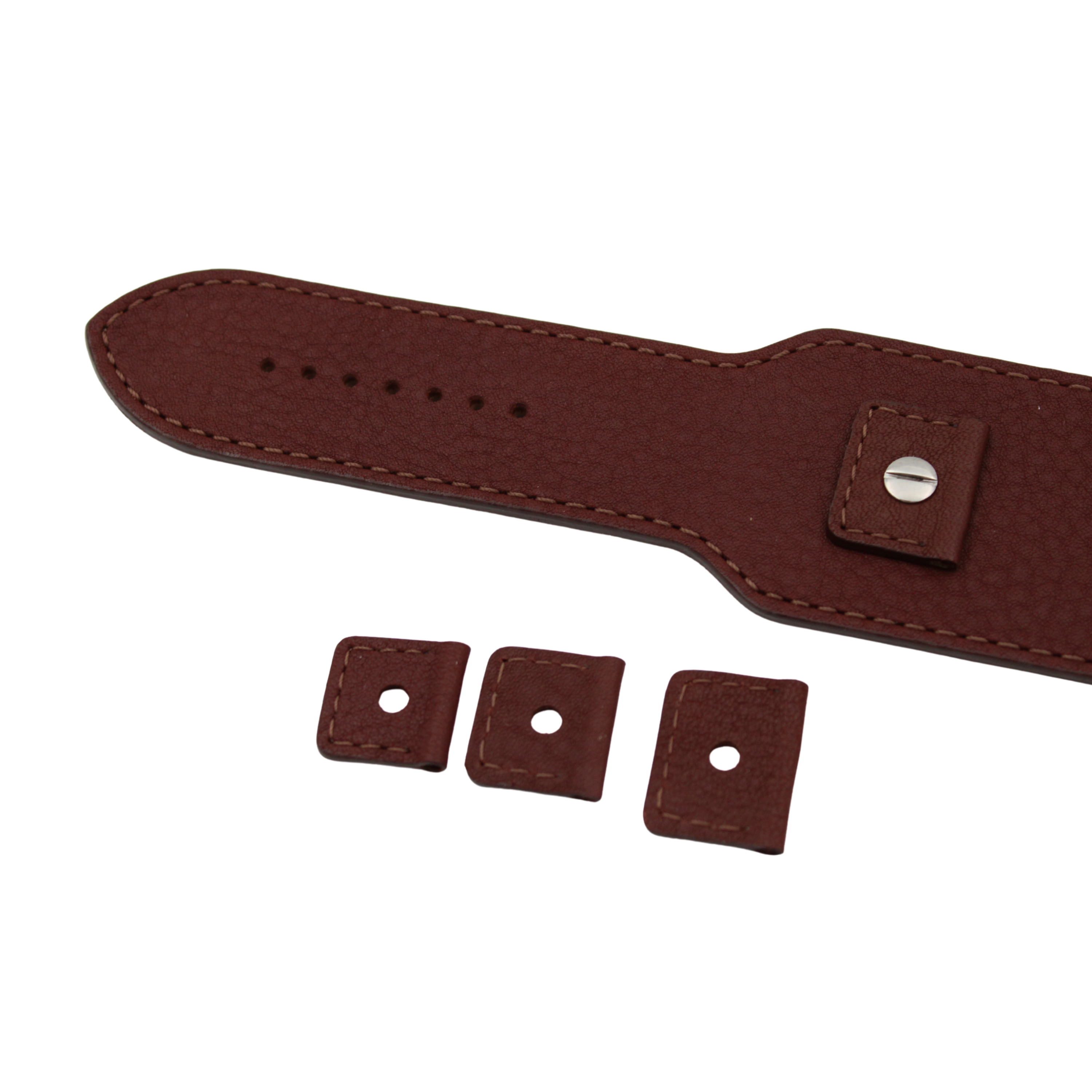 Bund skinnreim – 45 mm Mørk brun Buffalo Grain med utskiftbare fester