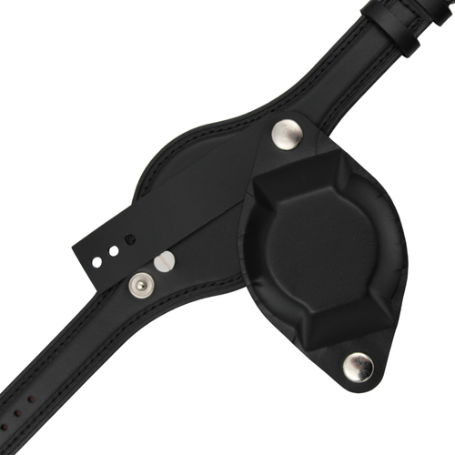 Läderarmband – Militärsvart med lock 18 mm