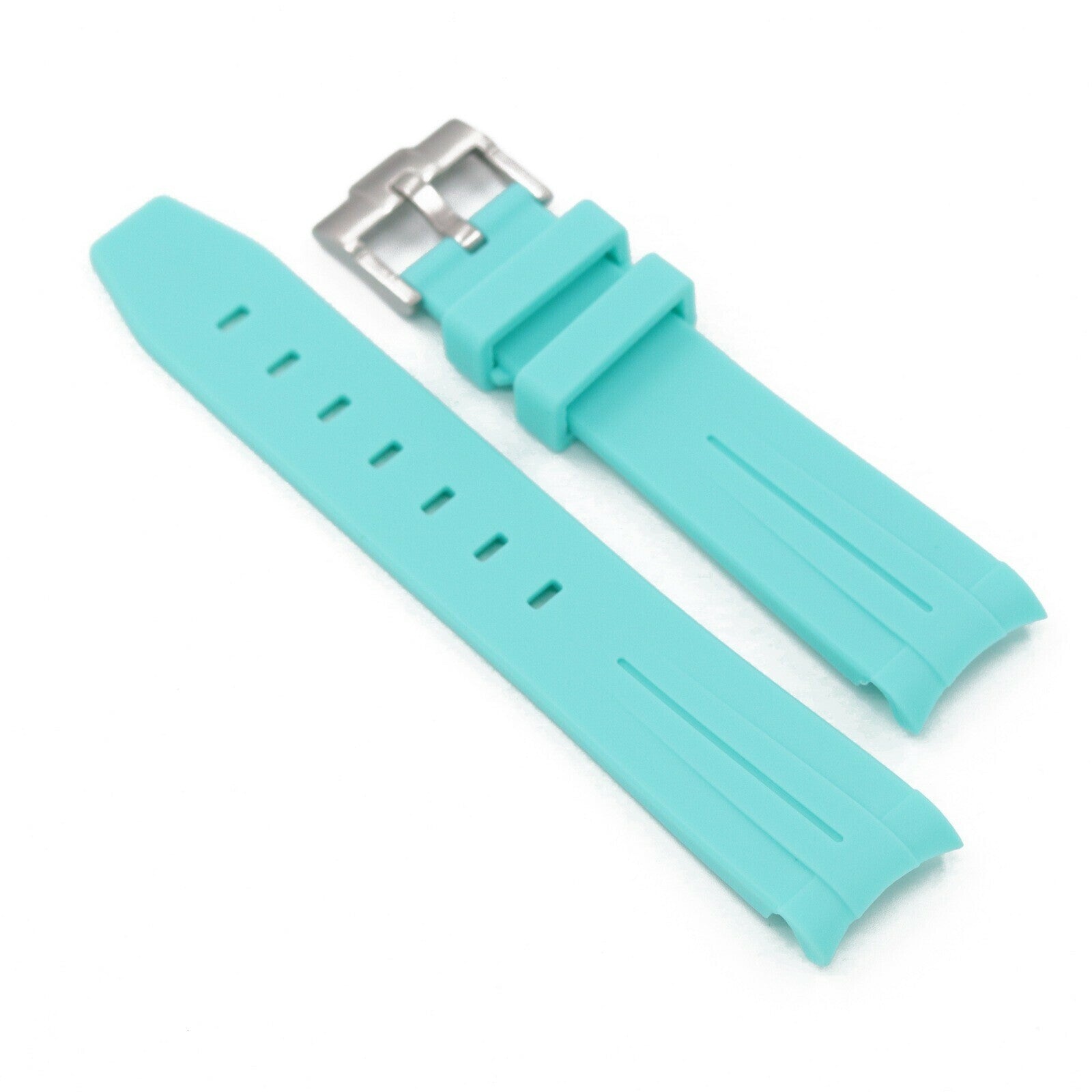 Gummirem Curved 21mm Tiffany blå