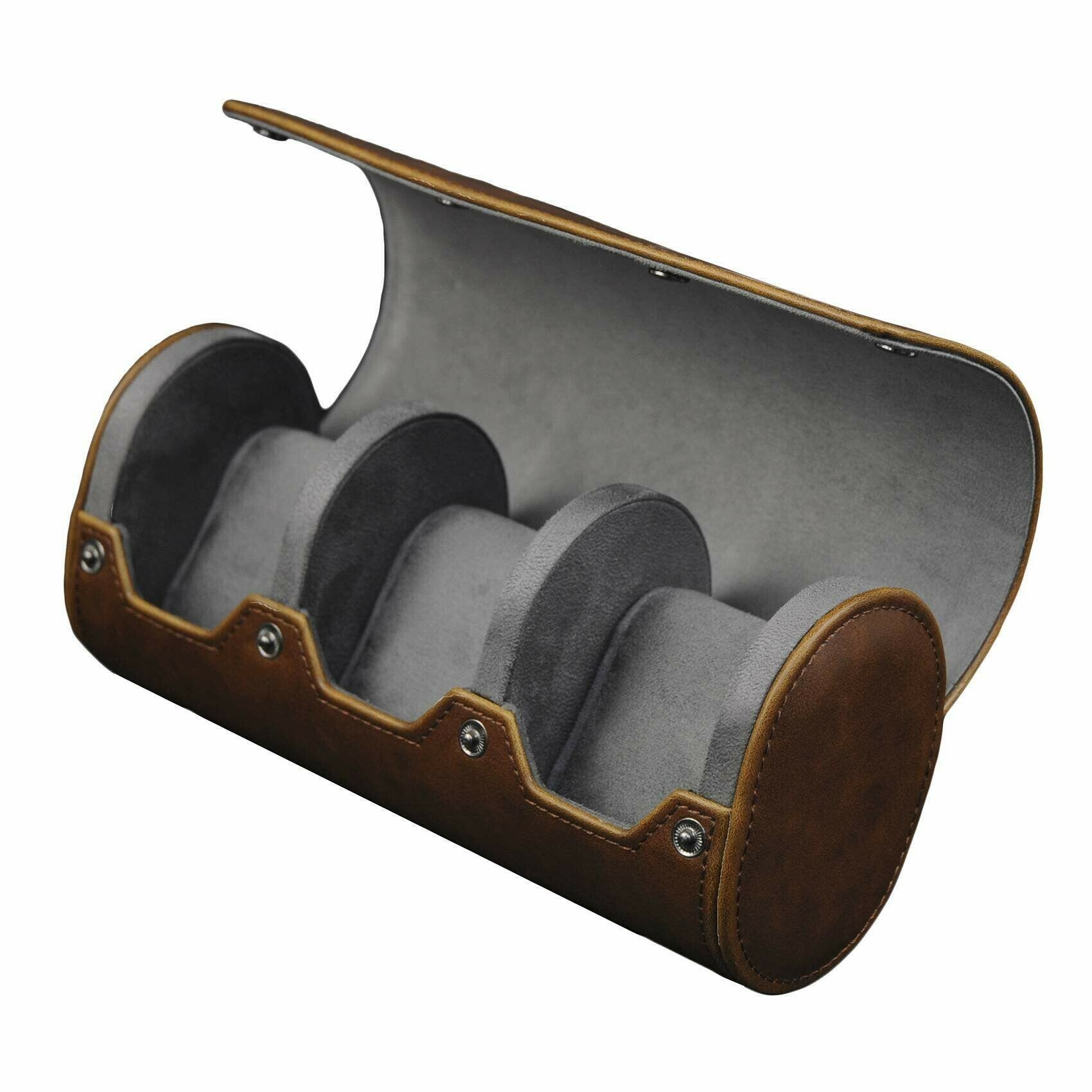 Reiseetui for 3 klokker Brunt skinn