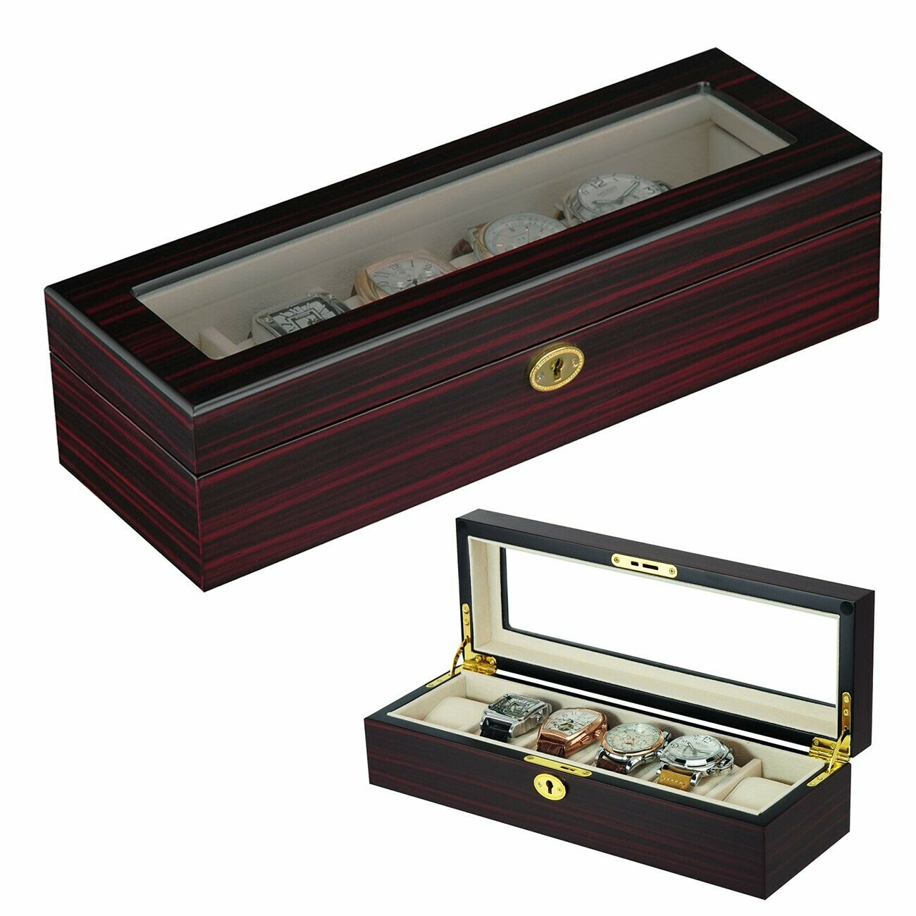 Klokkeboks i tre for 6 ur Mørkt tre