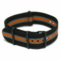 NATO-armband PVD Svart/Grå/Orange