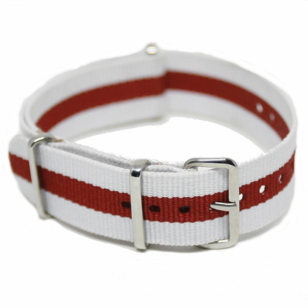 NATO Strap  Hvit/Rød