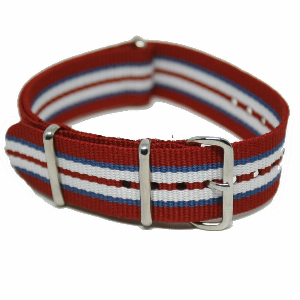 NATO Strap 20MM Rød/blå/hvit