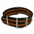 NATO-armband 20MM Svart/röd/orange