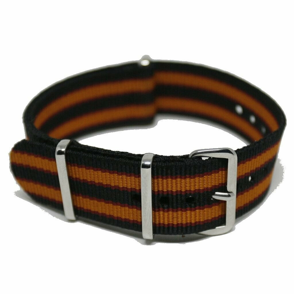 NATO Strap 20MM Sort/rød/orange