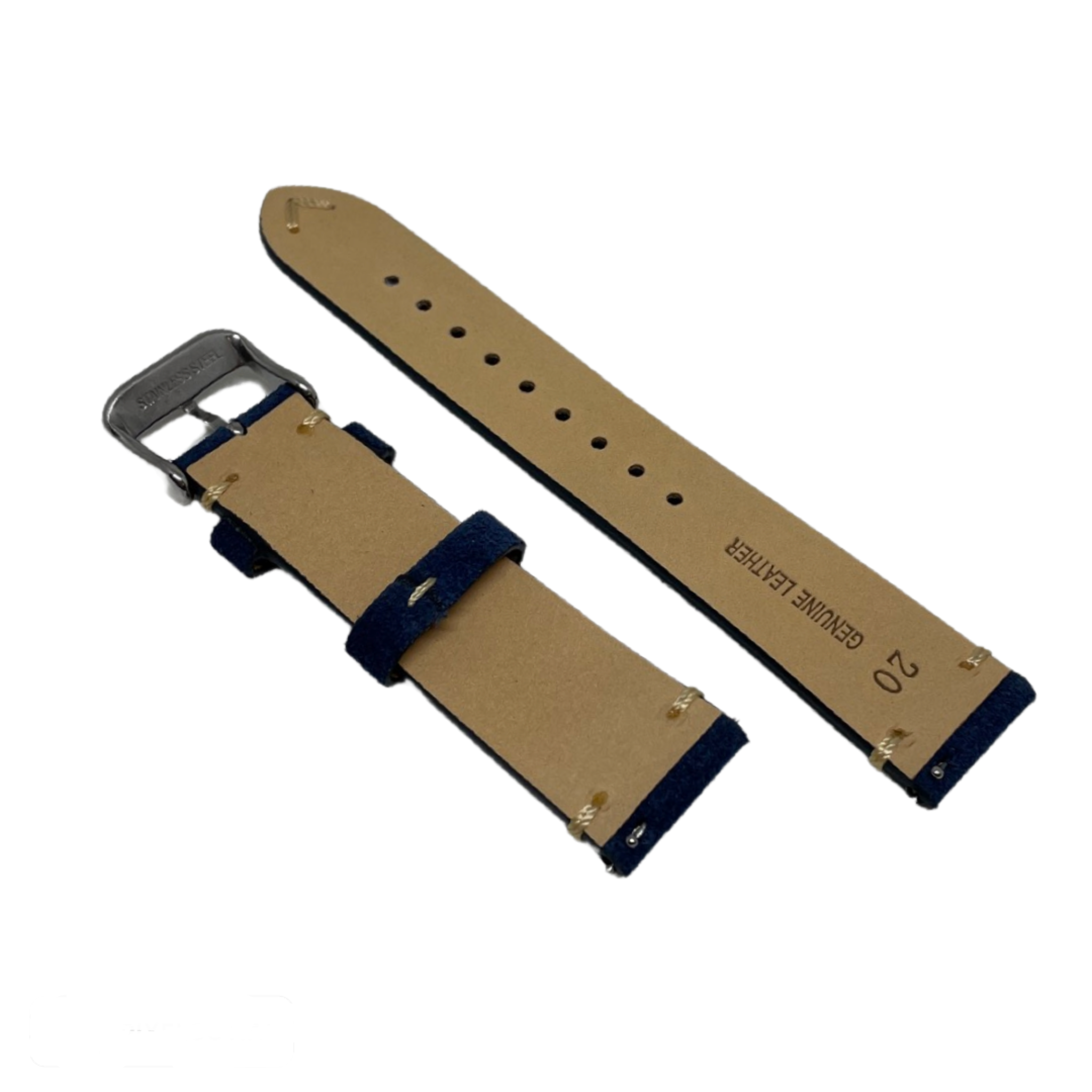 Suede Leather Strap Blå