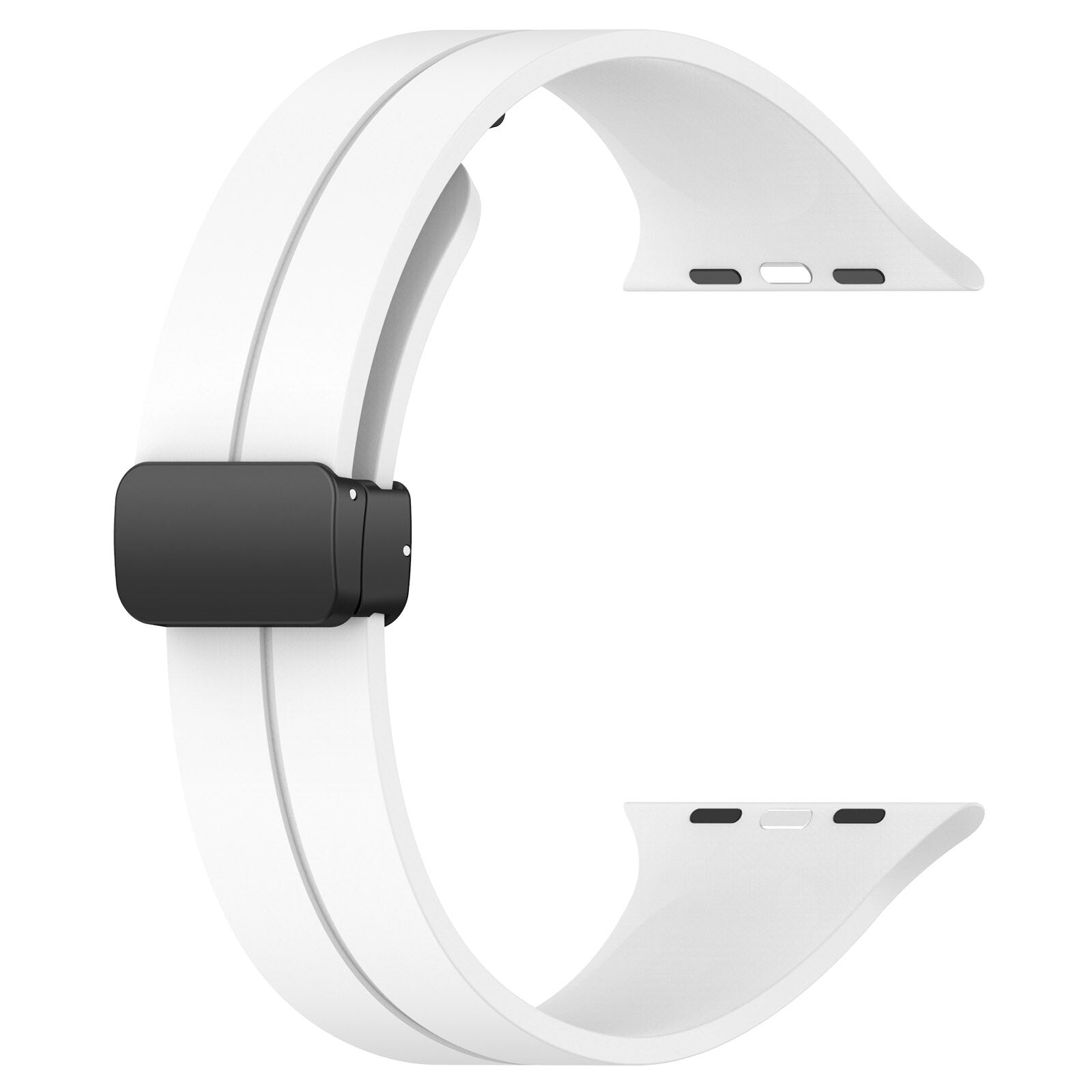 Gummirem for Apple Watch hvit - Sort spenne