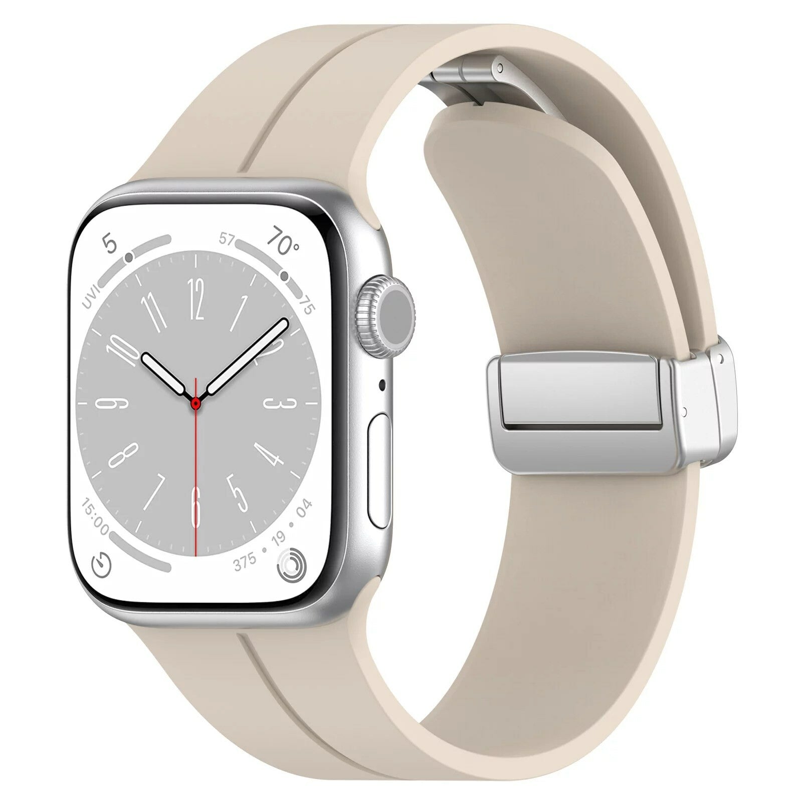 Gummirem for Apple Watch Stål 38/40/41mm Beige
