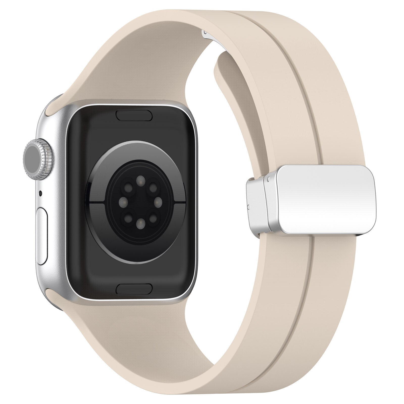 Gummirem for Apple Watch Stål 42/44/49mm Beige