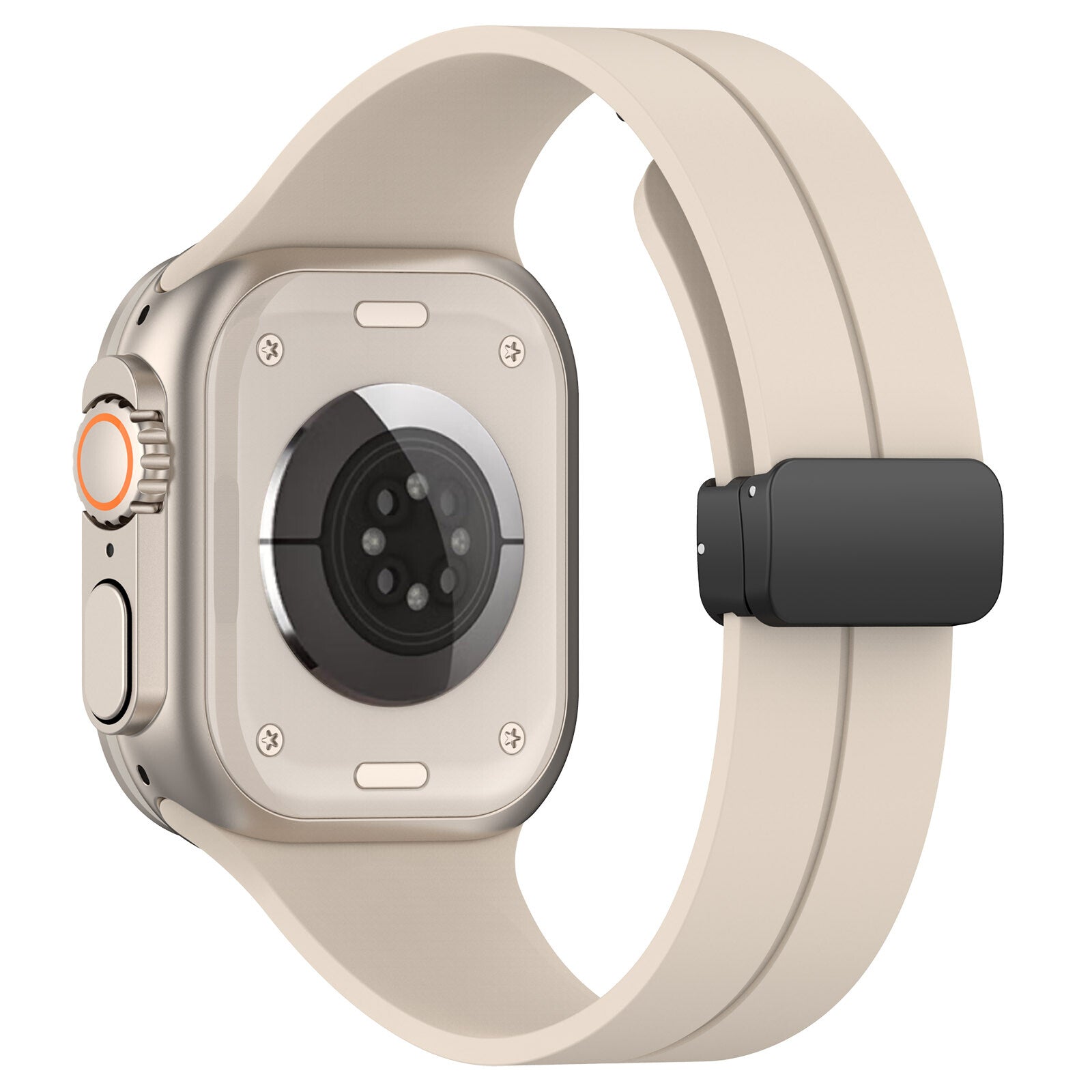 Gummirem for Apple Watch Sort 42/44/49mm Beige