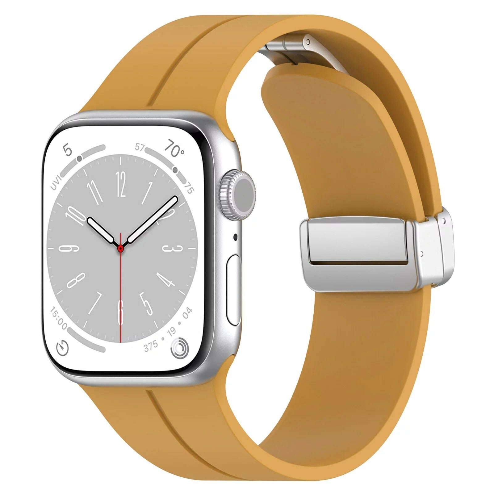 Gummirem for Apple Watch Stål 42/44/49mm Mørk gul