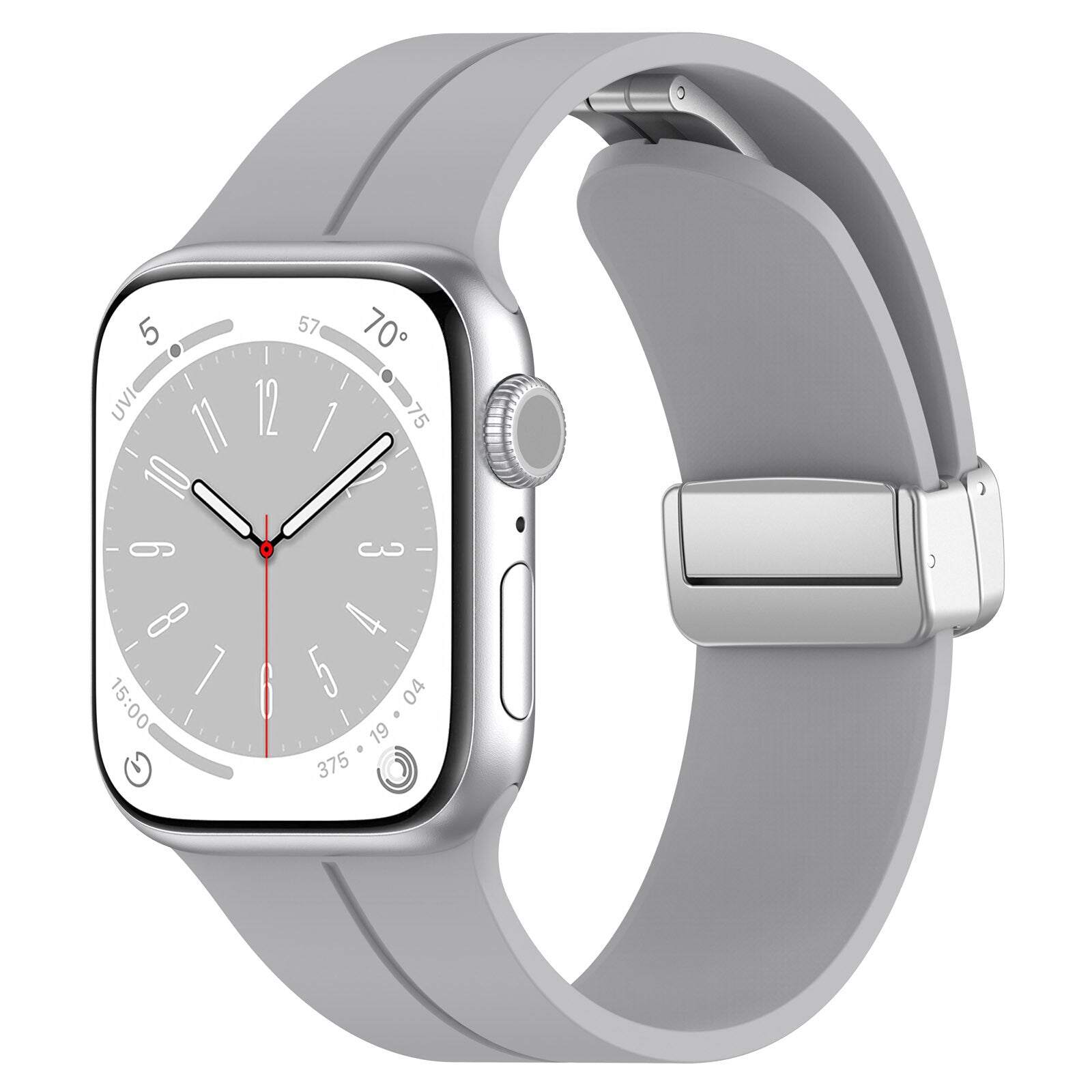 Gummirem for Apple Watch Stål 42/44/49mm Lys grå