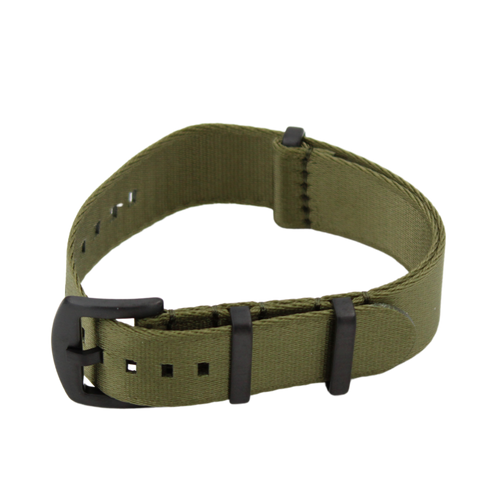 Grønn seat belt natoreim med PVD spenne