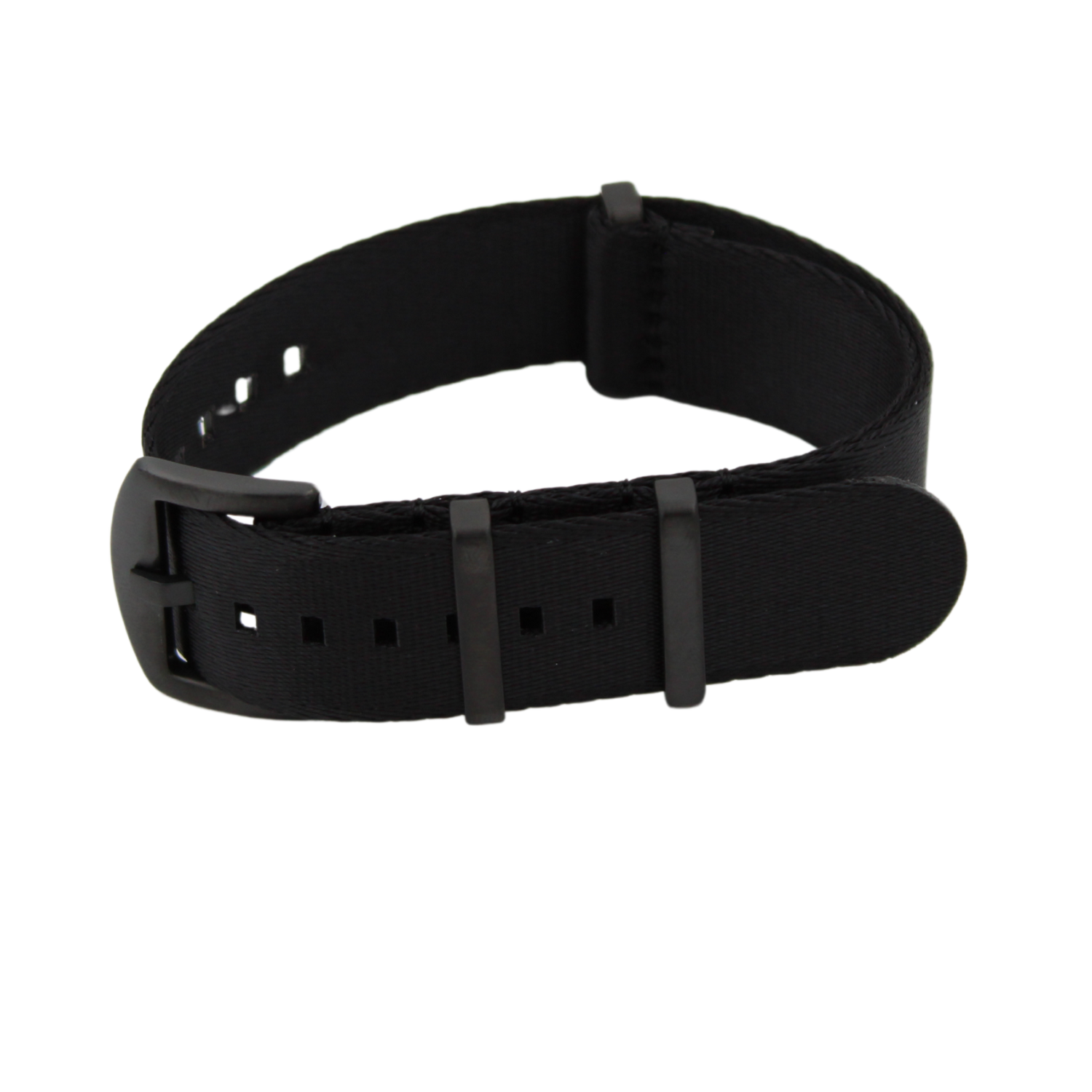 Svart Seat belt Natoreim med PVD Spenne