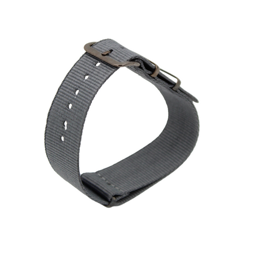 Grått NATO-armband med spänne i pistolmetall