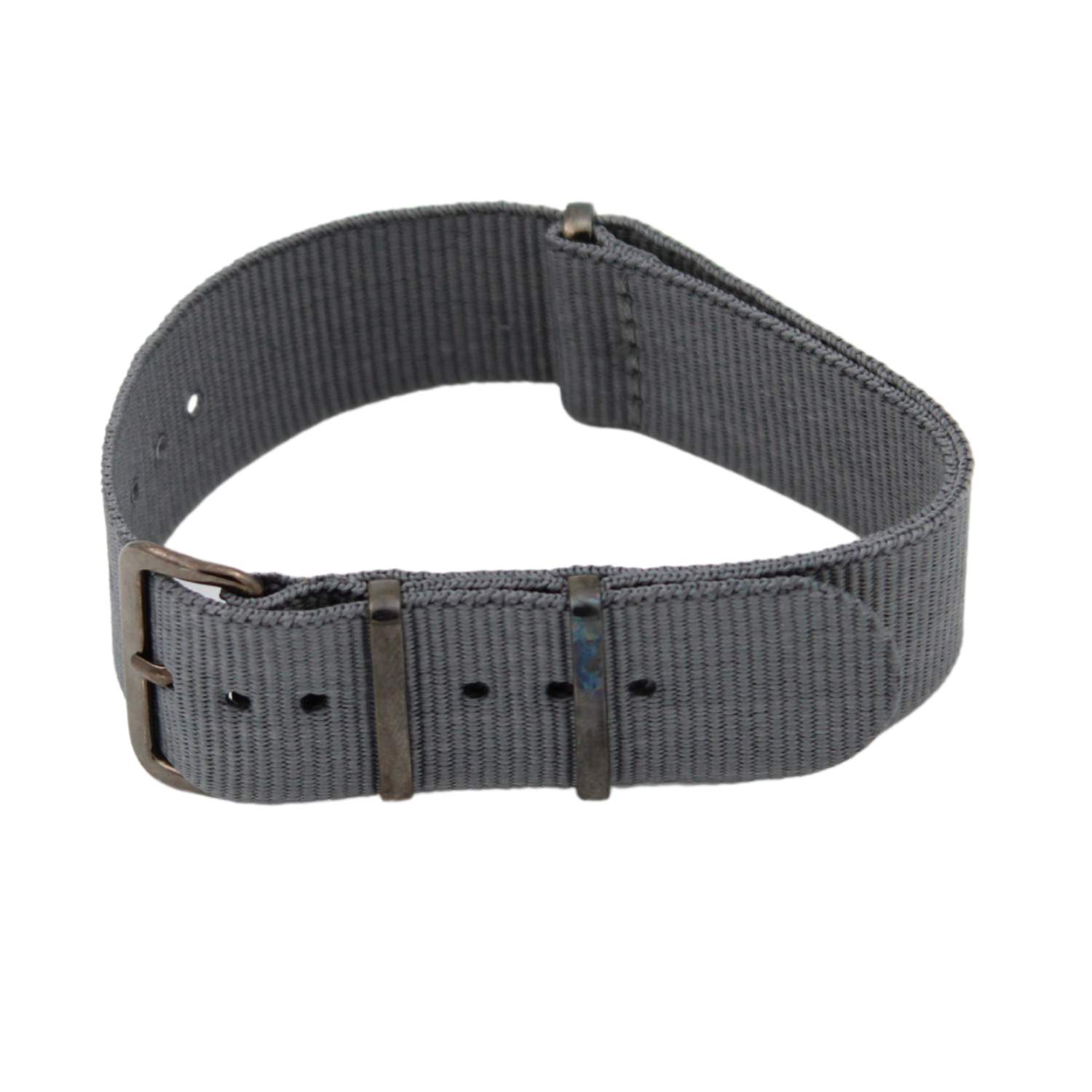 Grå nato strap med spenne i gunmetall