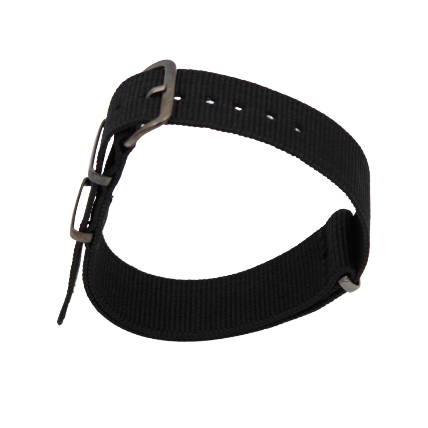 Svart nato strap med spenne i gunmetall