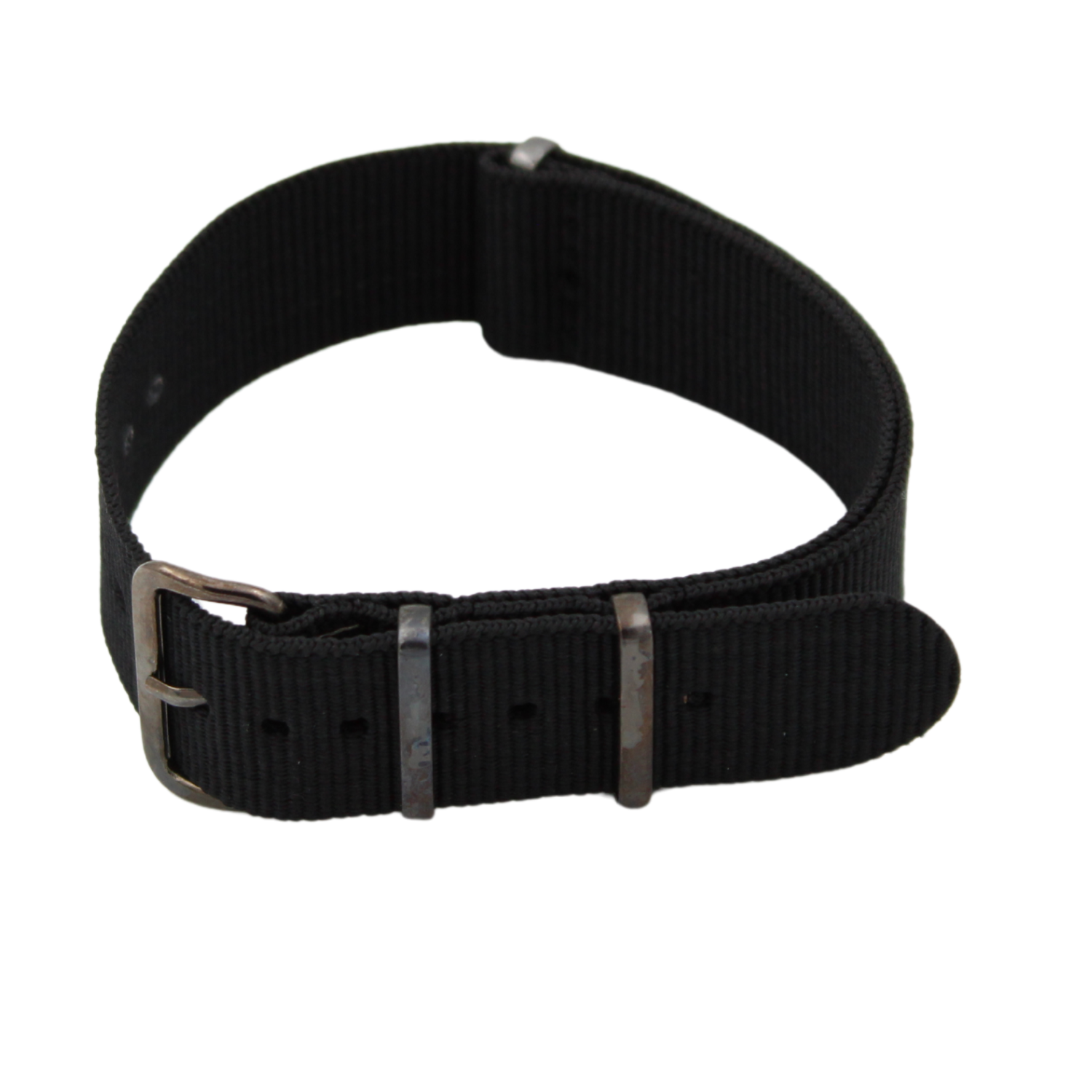 Svart nato strap med spenne i gunmetall