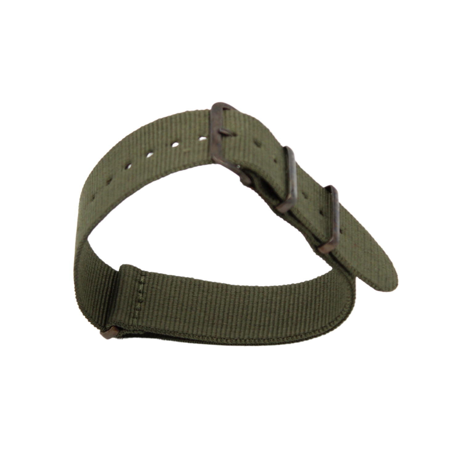 Grønn nato strap med spenne i gunmetall
