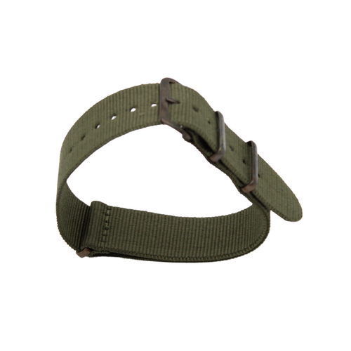 Grönt NATO-armband med spänne i pistolmetall