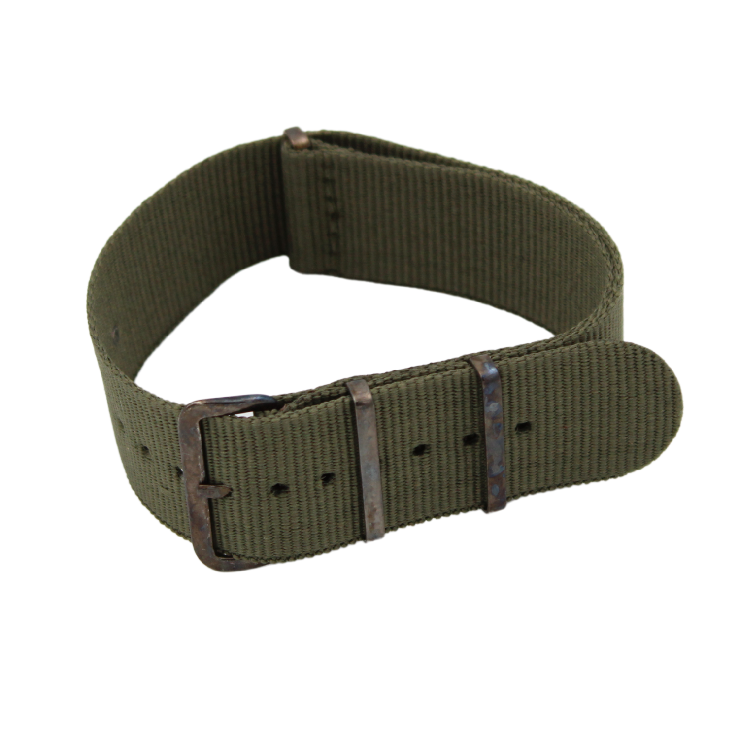 Grønn nato strap med spenne i gunmetall