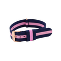 Nato-armband Roséguld Blå/Rosa