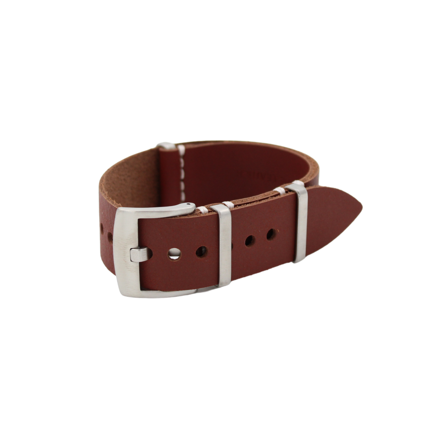 Nato strap i skinn mørkbrun