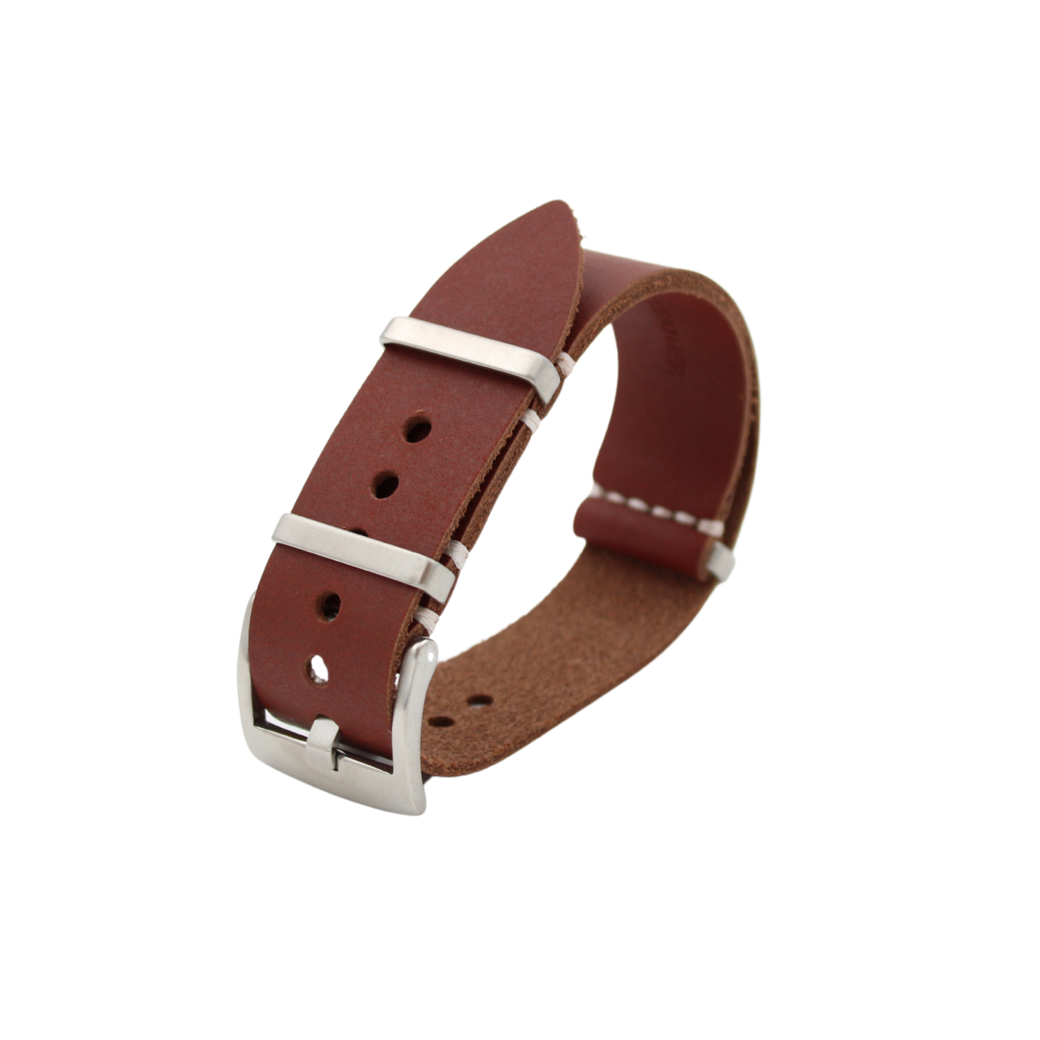 Nato strap i skinn mørkbrun