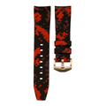 Horus 21mm böjt gummiband - Röd digital kamouflage med guldspänne