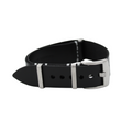 Nato-armband i svart läder