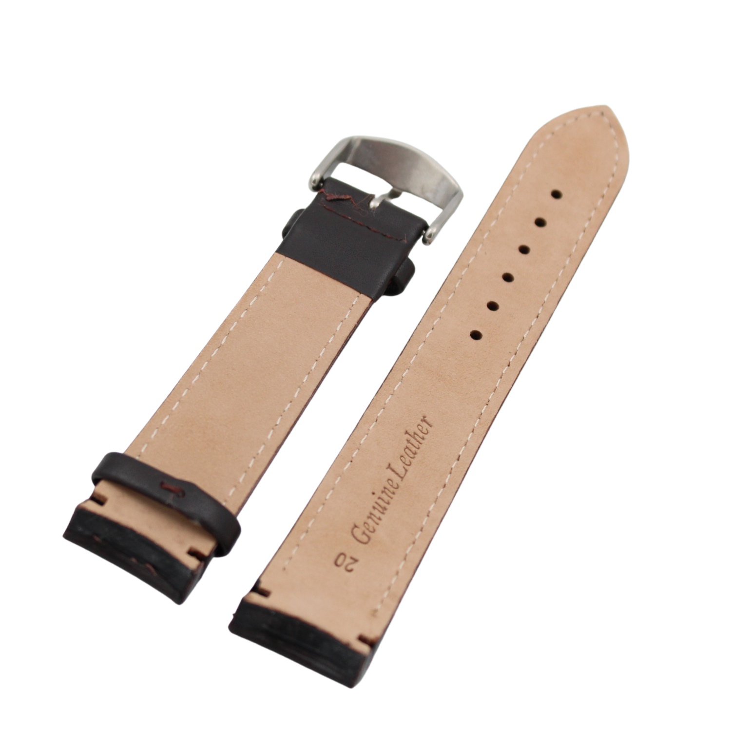 Granate - Curved sort skinnreim med røde sømmer