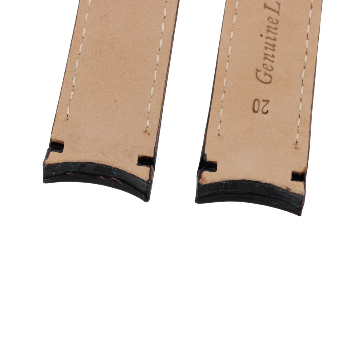 Granate - Curved sort skinnreim med røde sømmer