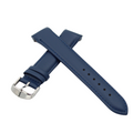 Marina Curved - Blått läderarmband med matchande sömmar
