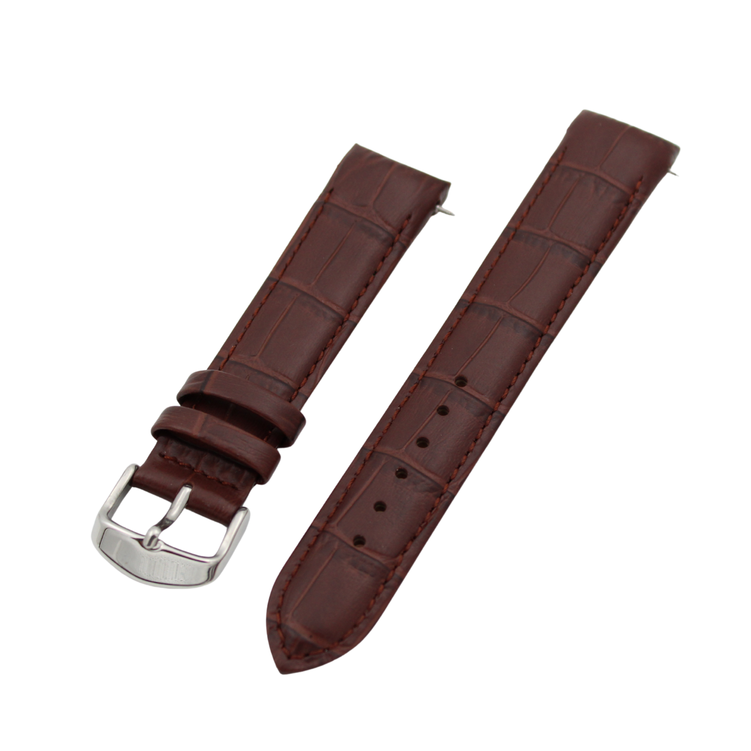 Verona Croco - Curved Brun skinnreim med alligatorpreg