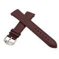 Brunello Curved - Brunt läderarmband med matchande sömmar