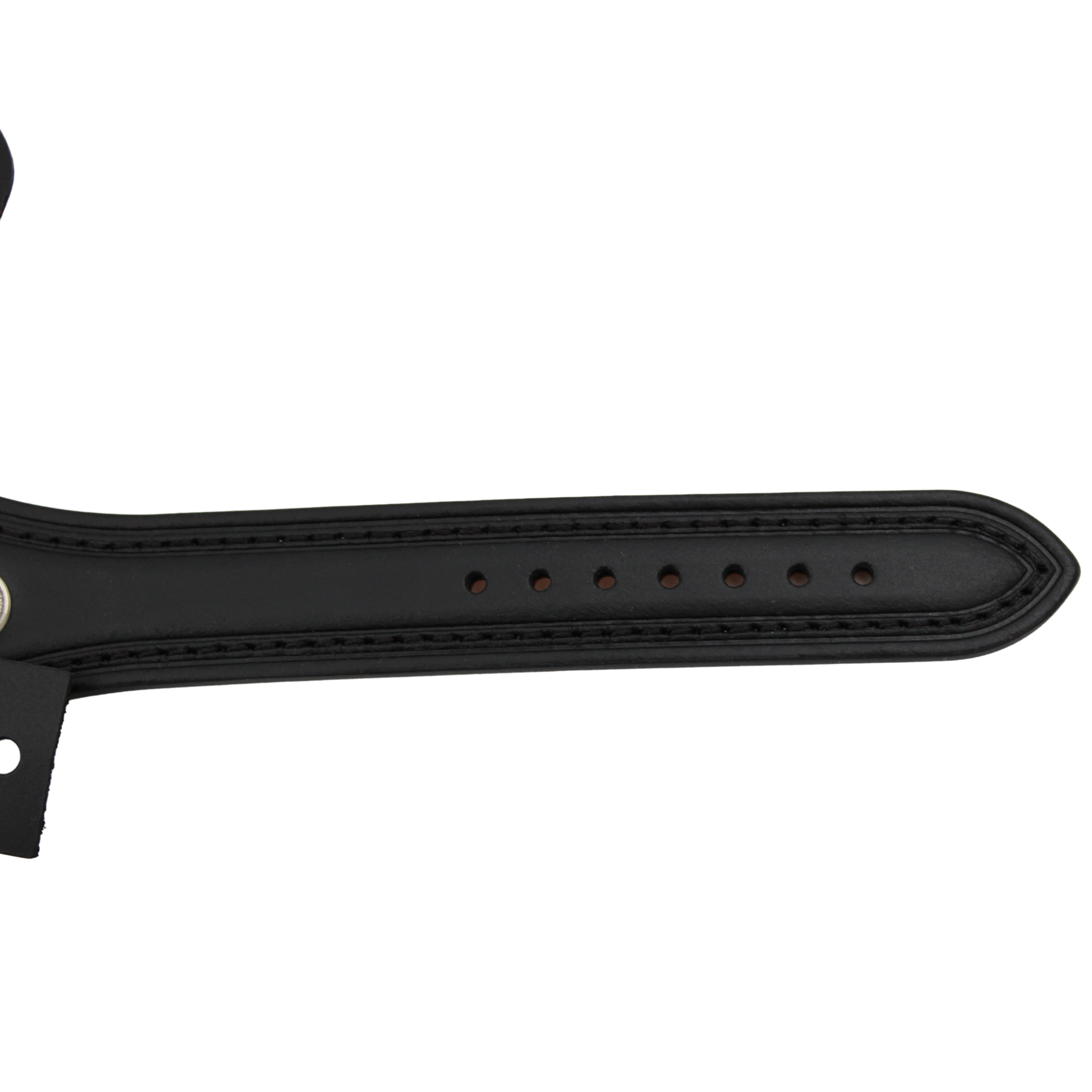 Bund skinnreim – Militær sort med deksel 18 mm