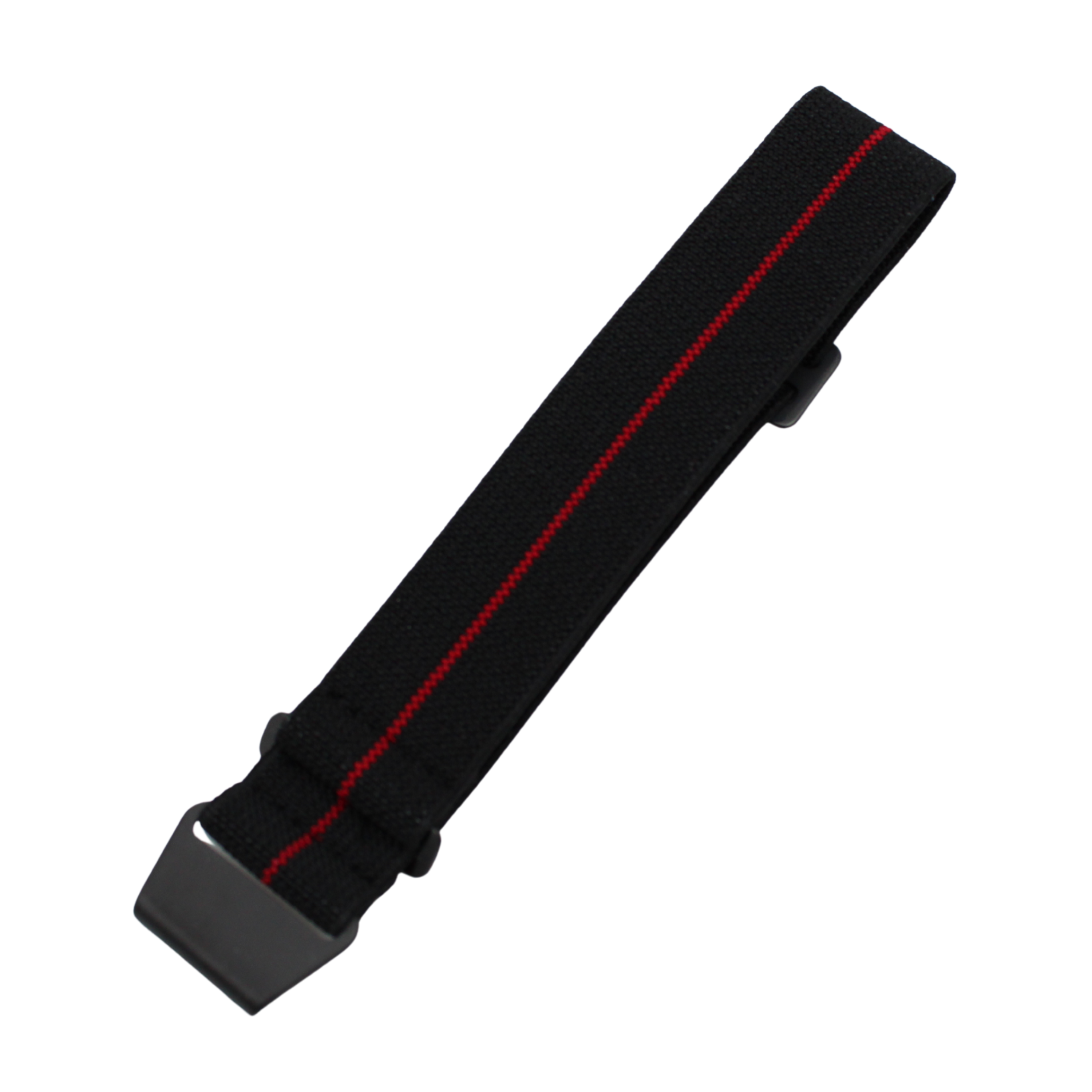 Svart med rödrandig fallskärmsrem - Svart spänne