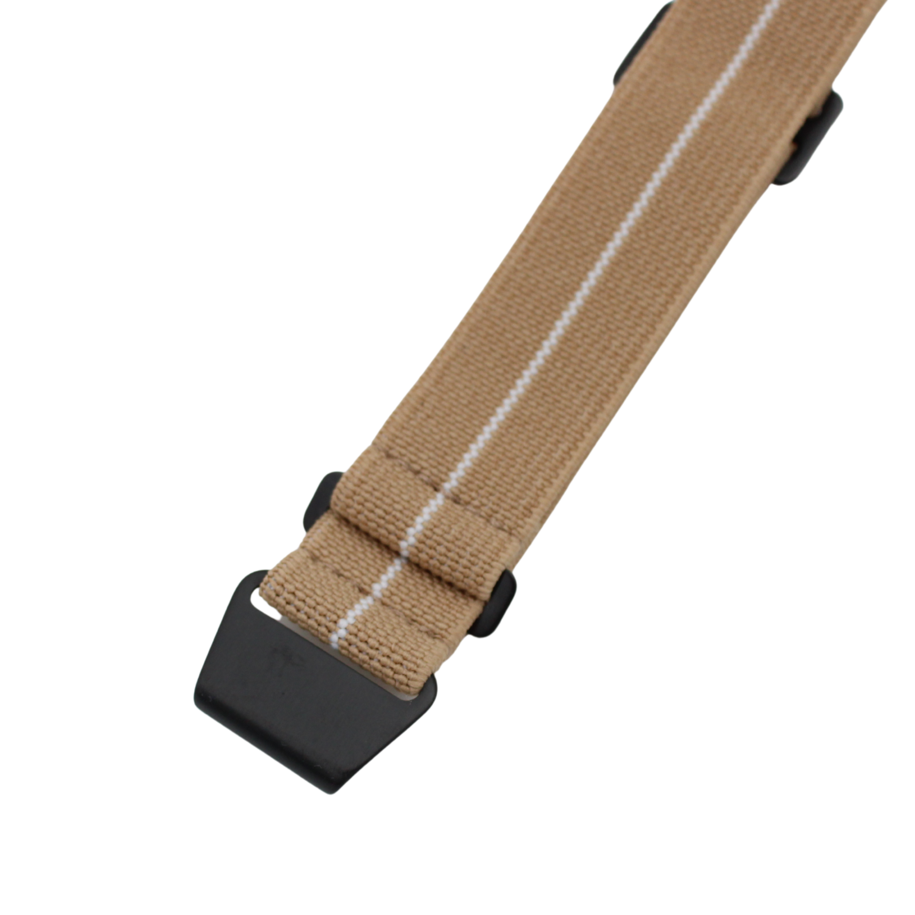 Khakifärgad med vitrandig fallskärmsrem - Svart spänne