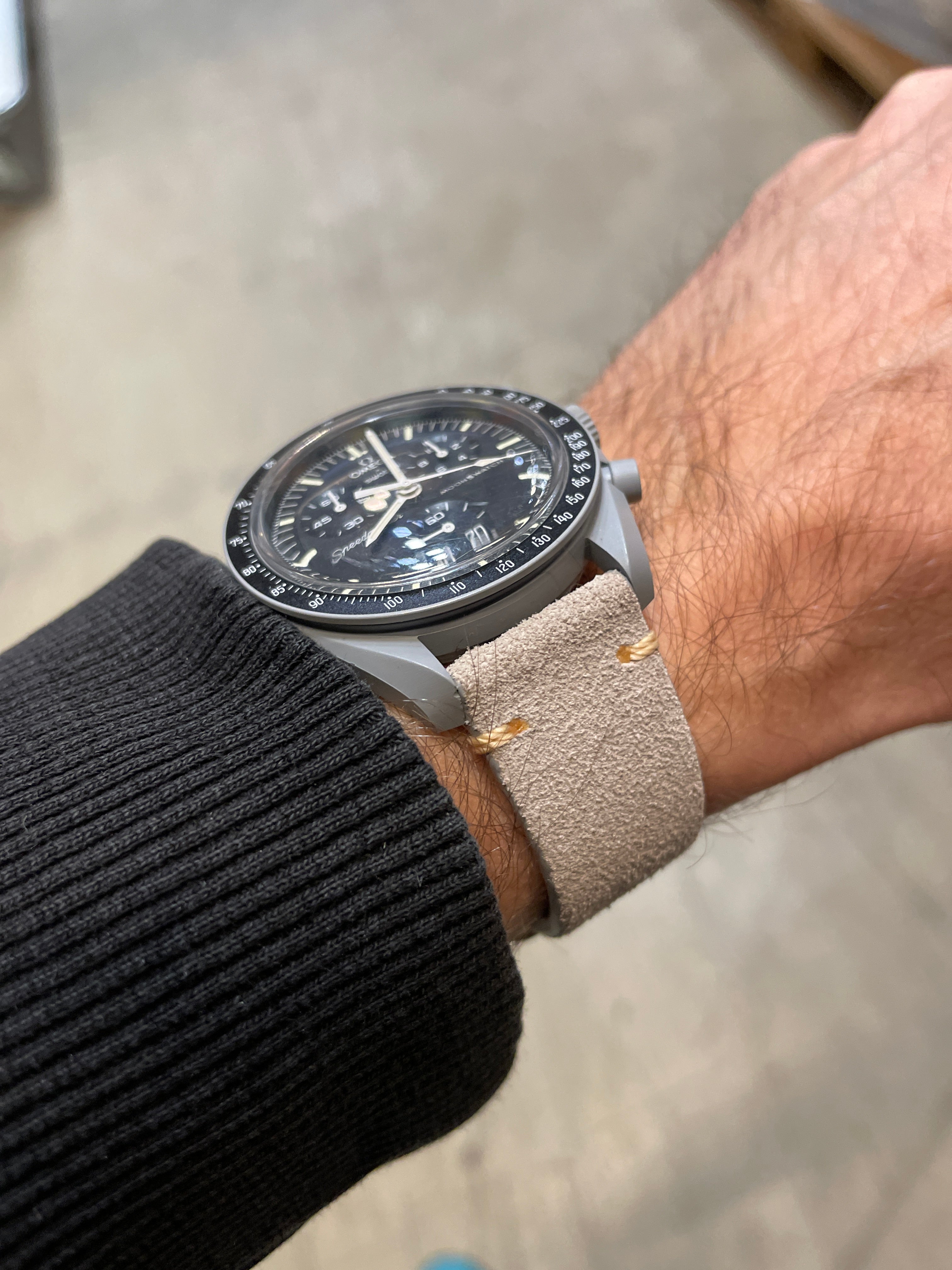 Suede Leather Strap Beige