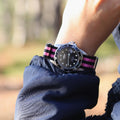 NATO-armband 18MM svart/rosa