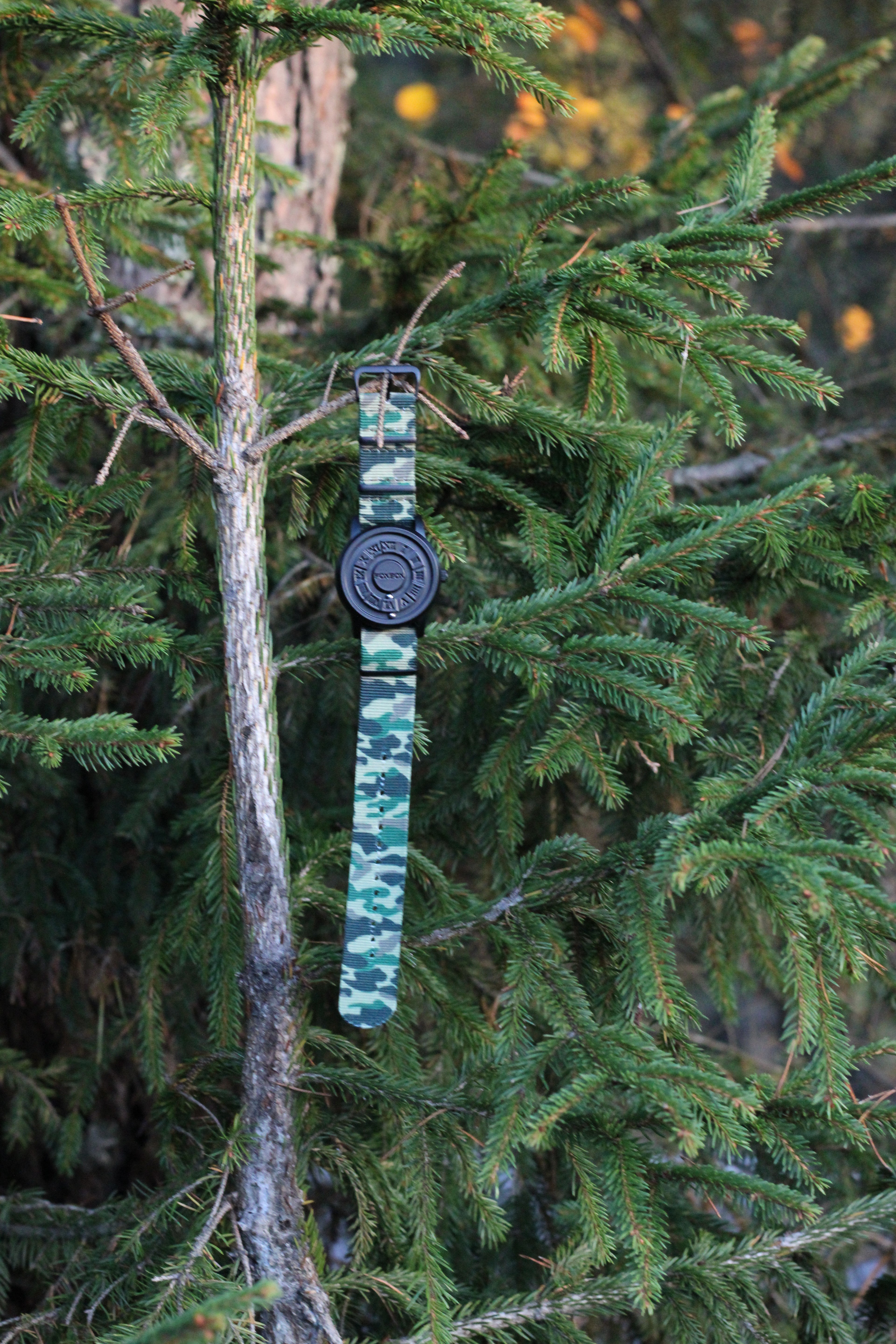 Nato Strap - Woodland kamuflasje PVD Spenne
