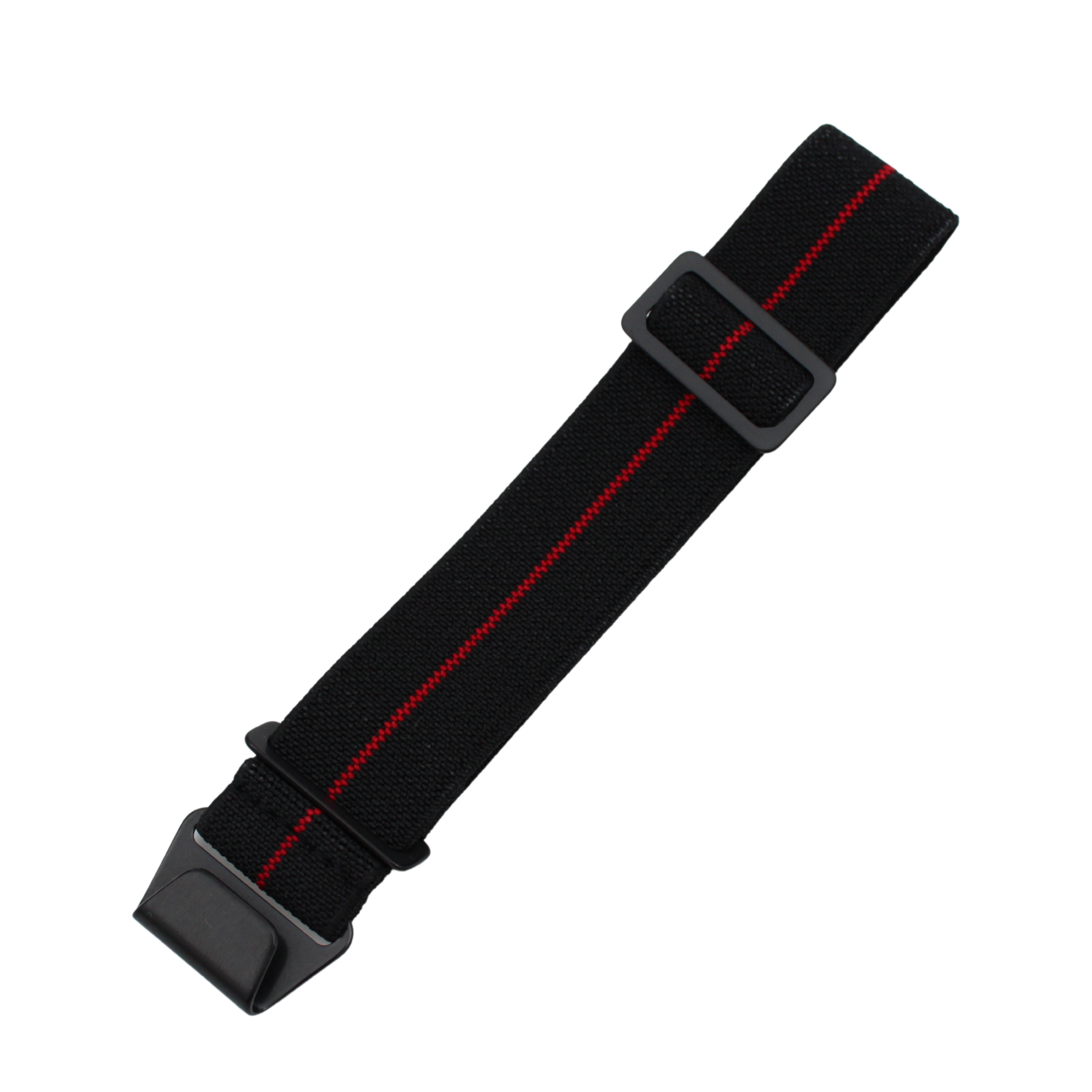 Svart med rödrandig fallskärmsrem - Svart spänne
